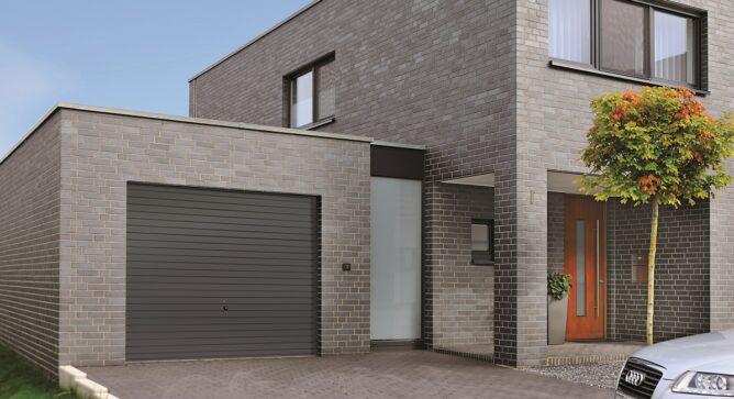 Porte de garage basculante motif 125 RAL 7016